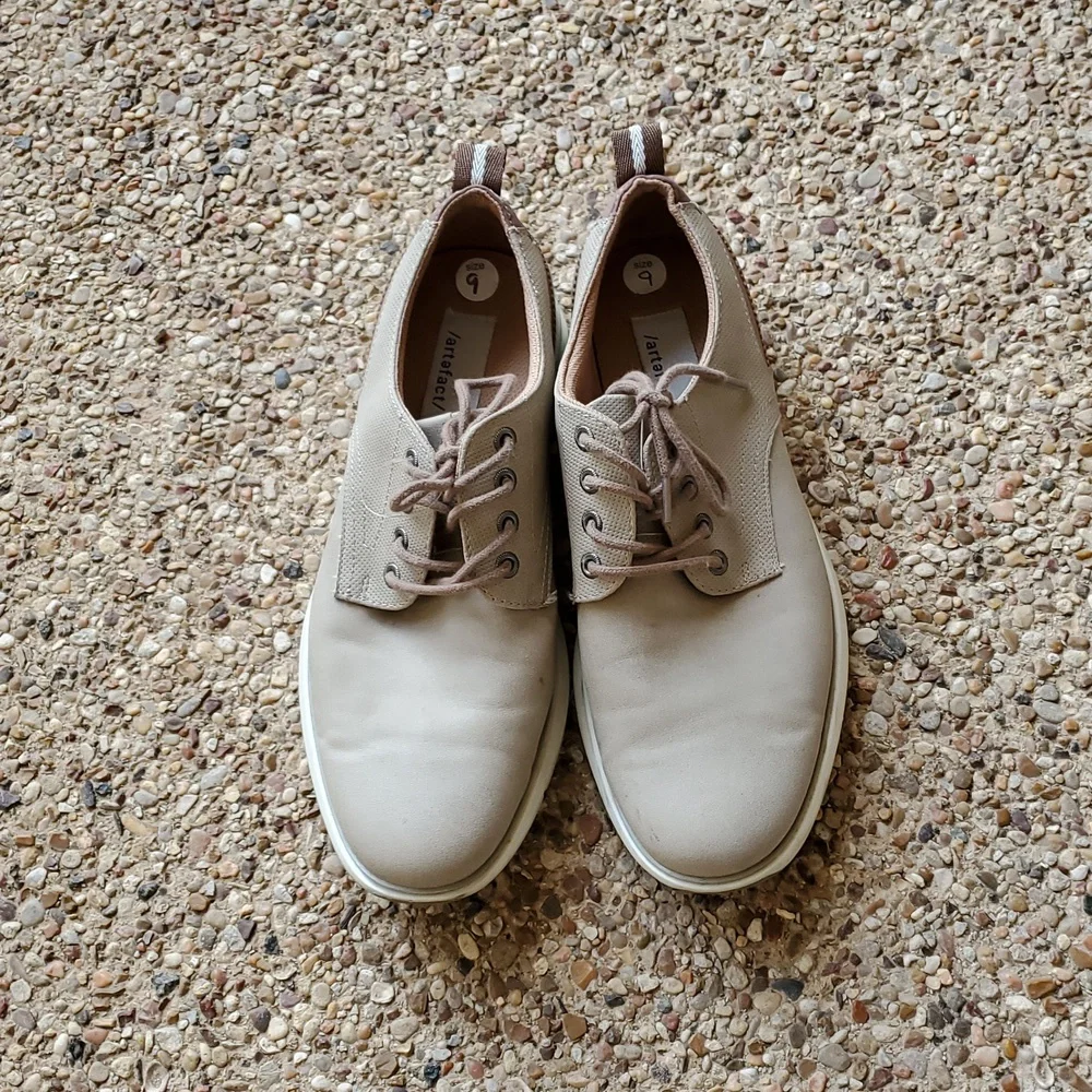Artefact Rabrovac Perforated Derby Casual Dress Shoes Oxford Beige Mens Size 9